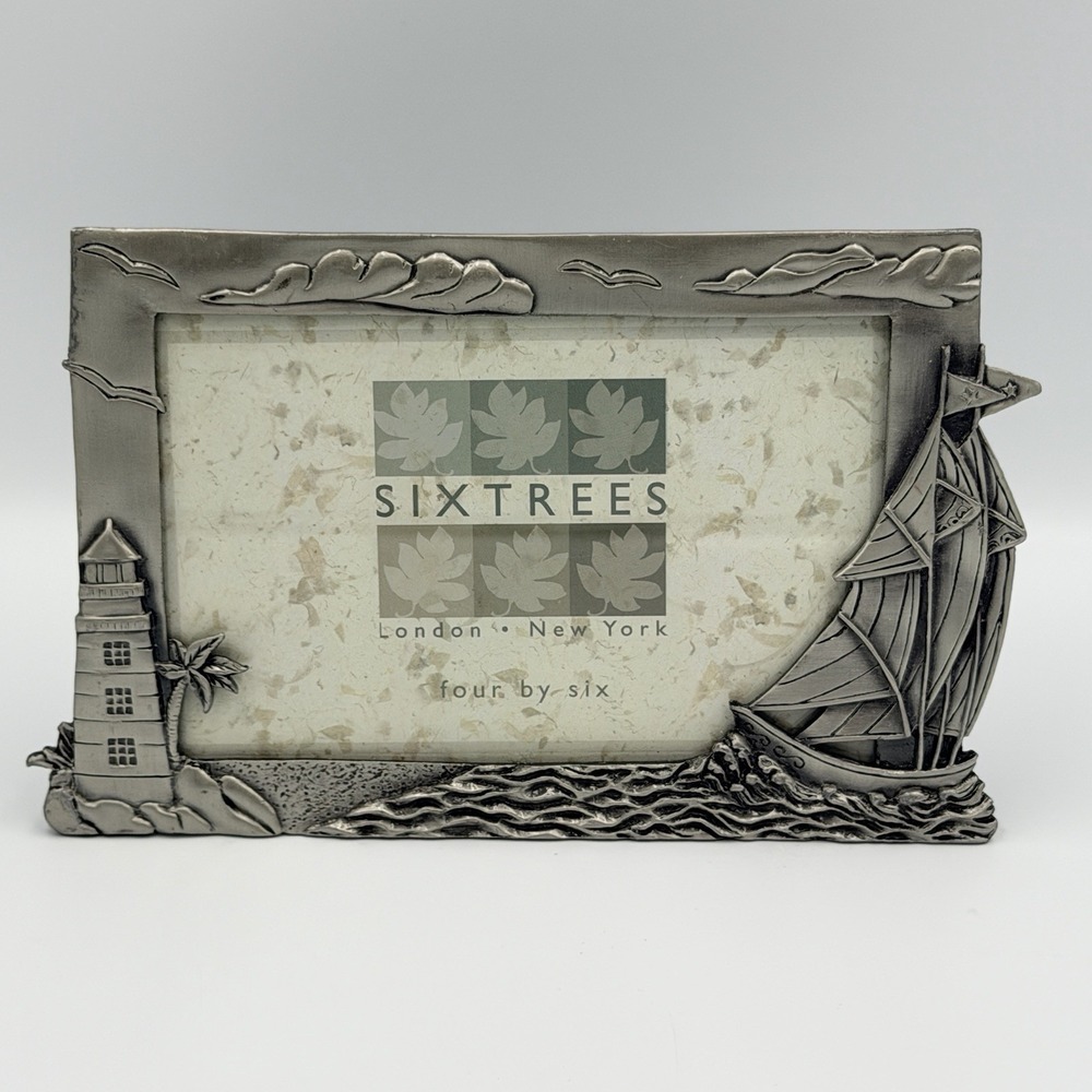 Sixtrees Lighthouse Sailboat 4x6 Photo Frame Nautical Coastal Beach